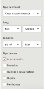 Фильтры при поиске подходящего жилья